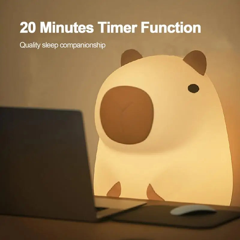 Capybara Night Light USB Rechargeable Silicone Touch Lamp for Kids & Adults