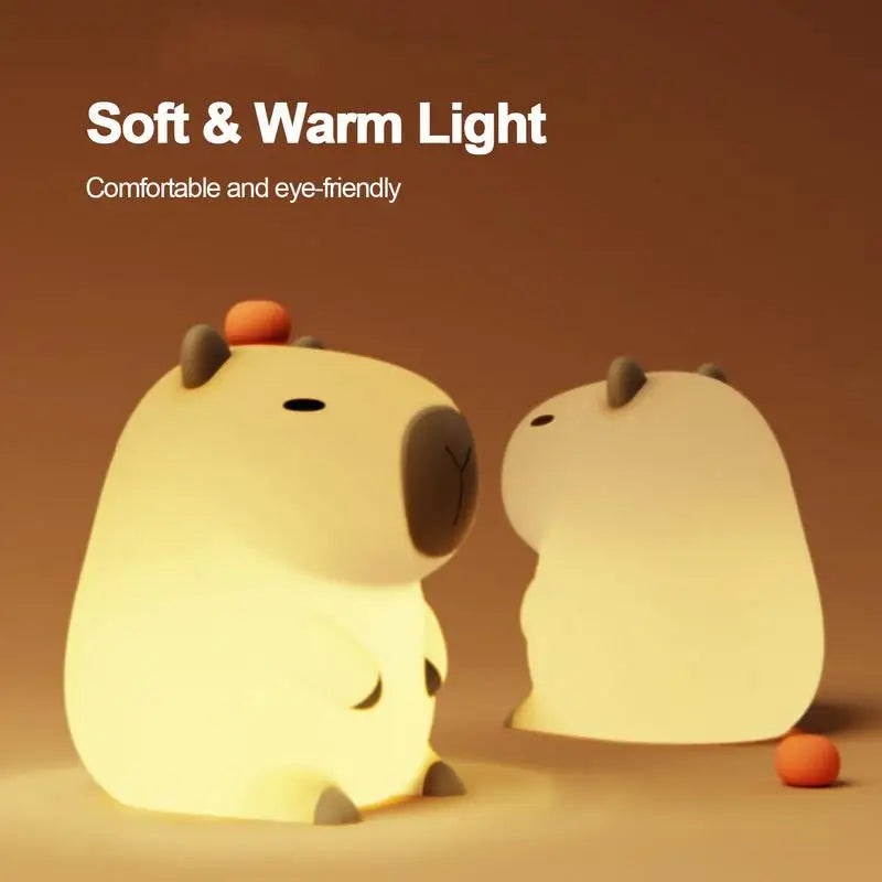 Capybara Night Light USB Rechargeable Silicone Touch Lamp for Kids & Adults