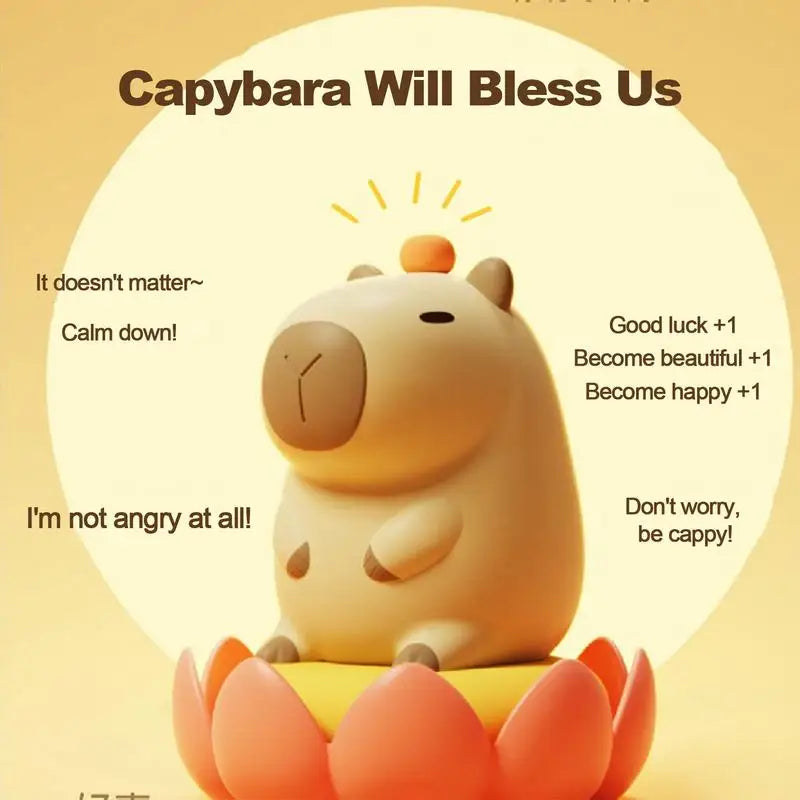 Capybara Night Light USB Rechargeable Silicone Touch Lamp for Kids & Adults