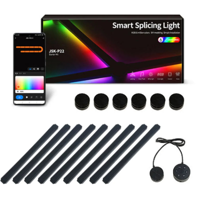 DIY RGB Splicing Light – Smart Atmosphere Wall Lamp with Voice Control for Esports, Bedroom & Bar