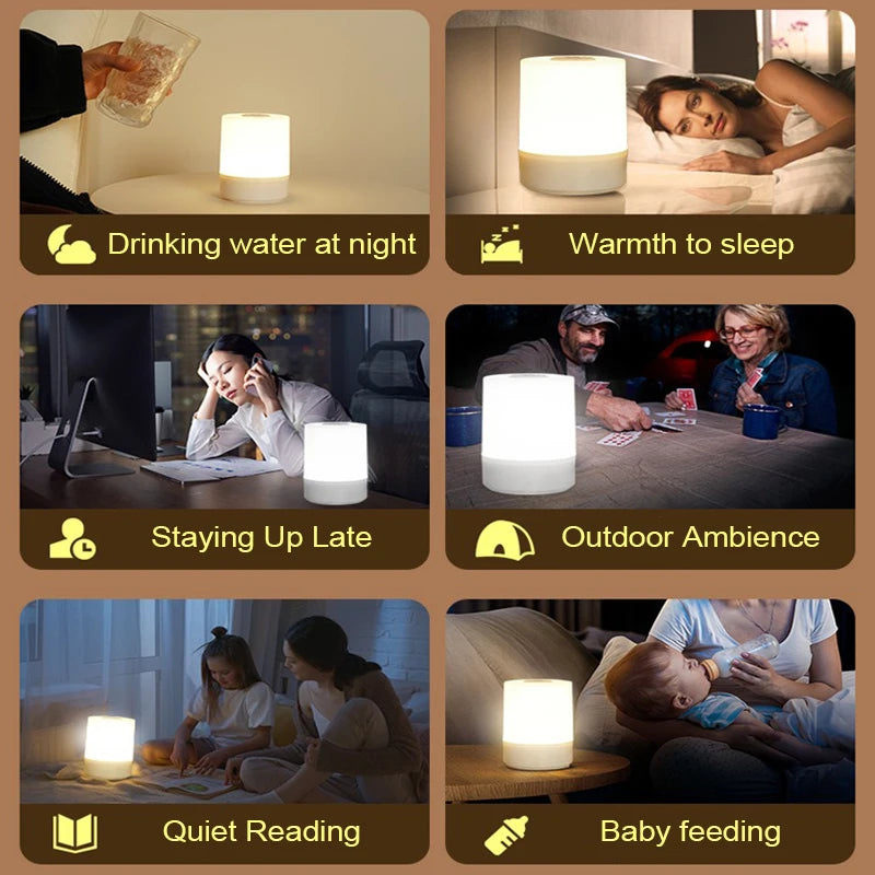 Dimmable LED Bedside Night Lamp with Touch Control – Bedroom Table Lighting Decoration