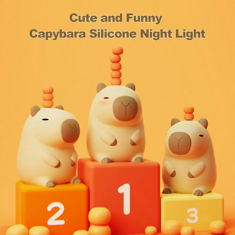 Capybara Night Light USB Rechargeable Silicone Touch Lamp for Kids & Adults