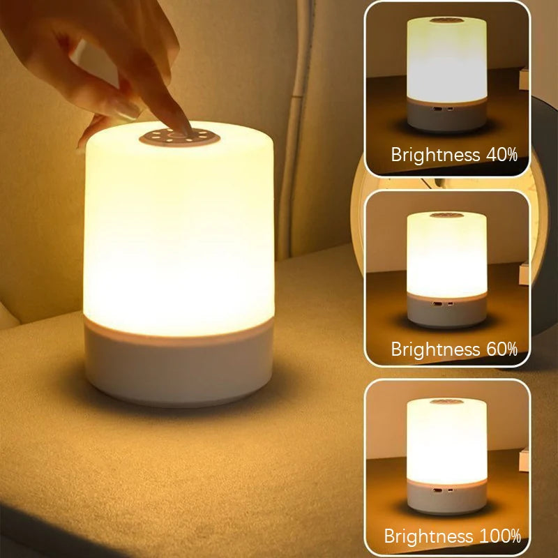 Dimmable LED Bedside Night Lamp with Touch Control – Bedroom Table Lighting Decoration