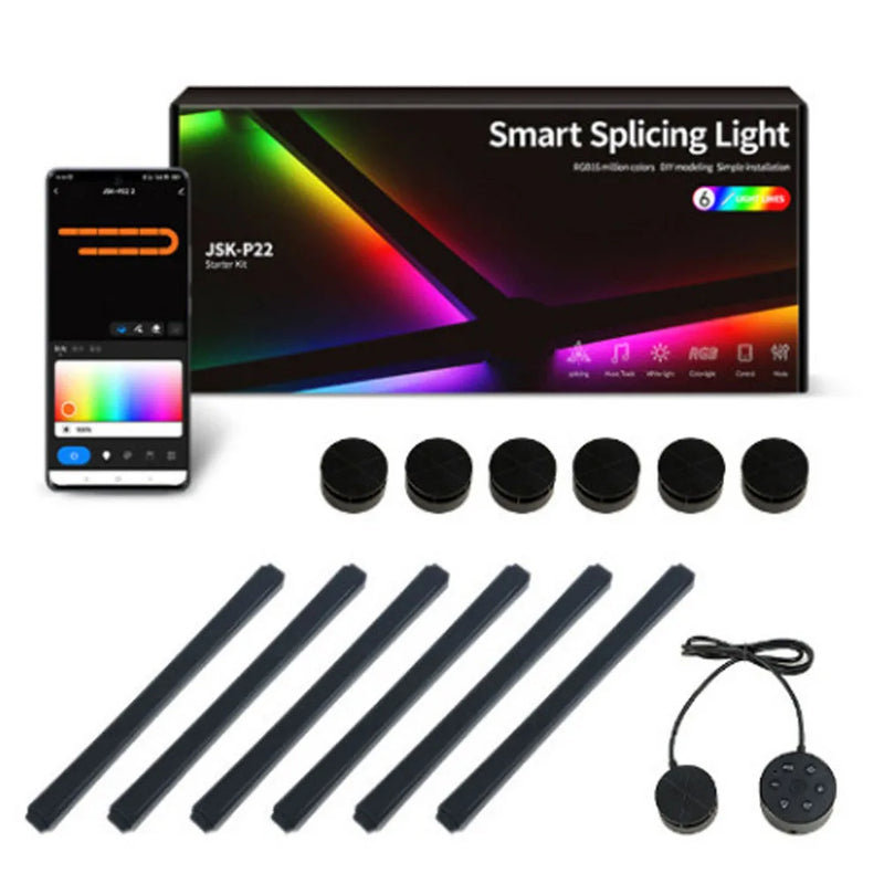 DIY RGB Splicing Light – Smart Atmosphere Wall Lamp with Voice Control for Esports, Bedroom & Bar