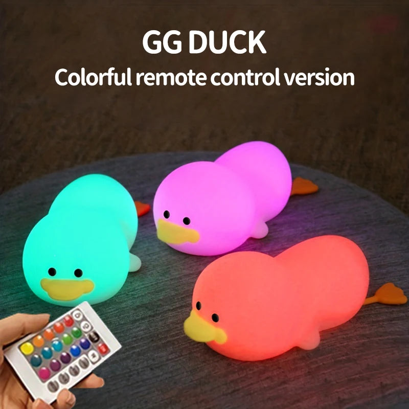 Doudou Duck Night Light - Soft Silicone USB Rechargeable Lamp for Kids & Room Décor