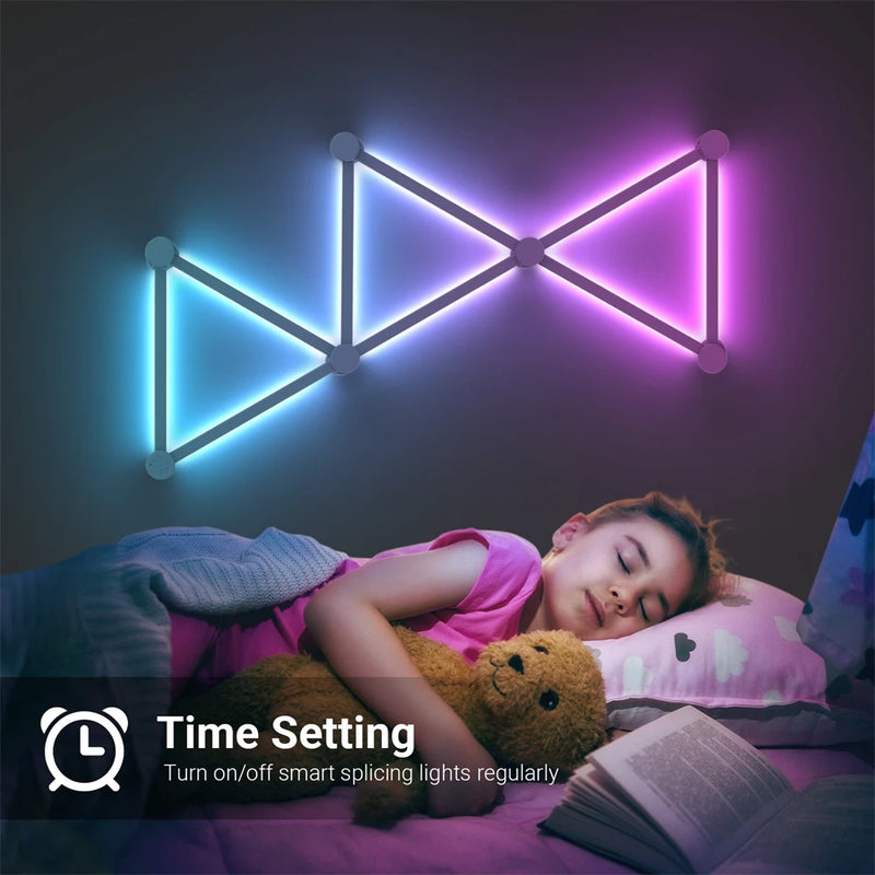 DIY RGB Splicing Light – Smart Atmosphere Wall Lamp with Voice Control for Esports, Bedroom & Bar