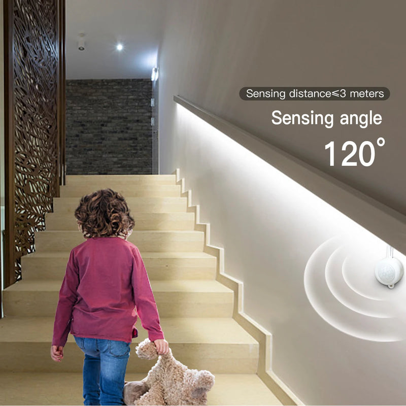 Smart PIR Motion Sensor COB LED Strip Light – Waterproof Neon Light with Auto ON/OFF for Home Décor