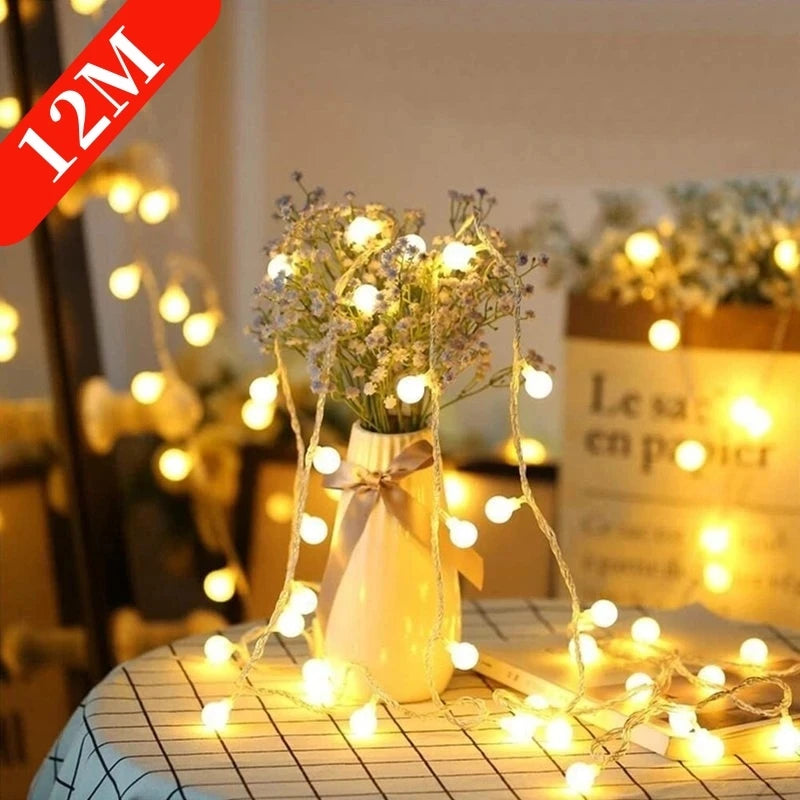 10M LED String Lights - USB/Battery Powered Ball Garland for Weddings, Gardens, Holidays & Parties