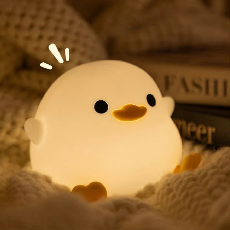 Doudou Duck Night Light - Soft Silicone USB Rechargeable Lamp for Kids & Room Décor