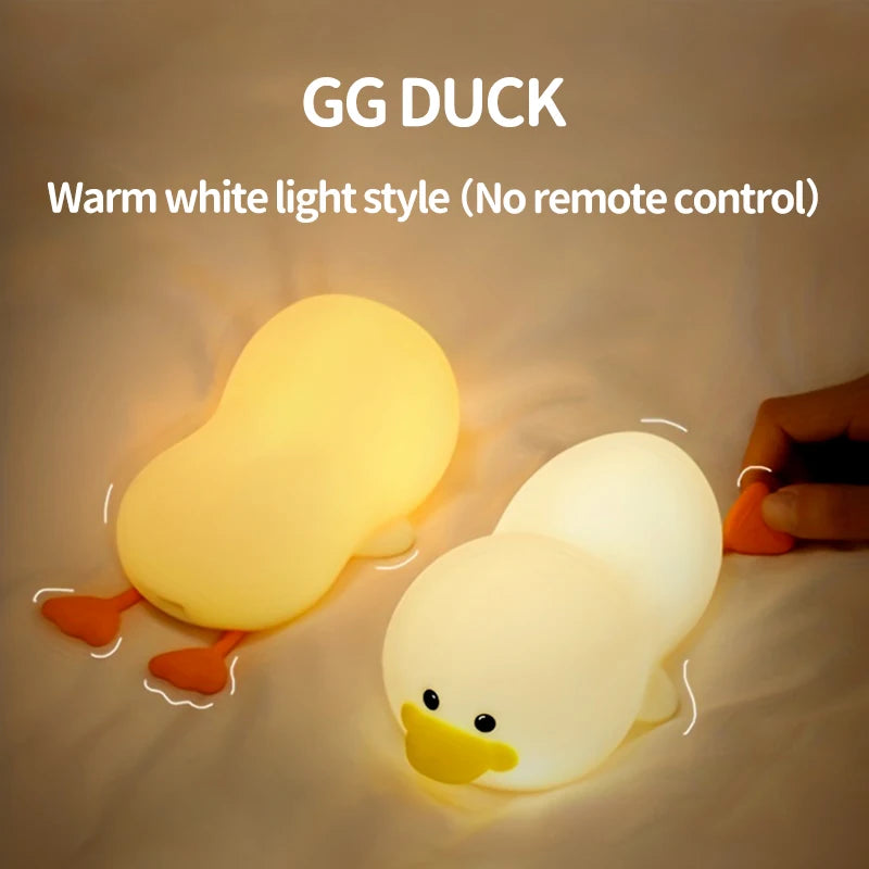 Doudou Duck Night Light - Soft Silicone USB Rechargeable Lamp for Kids & Room Décor