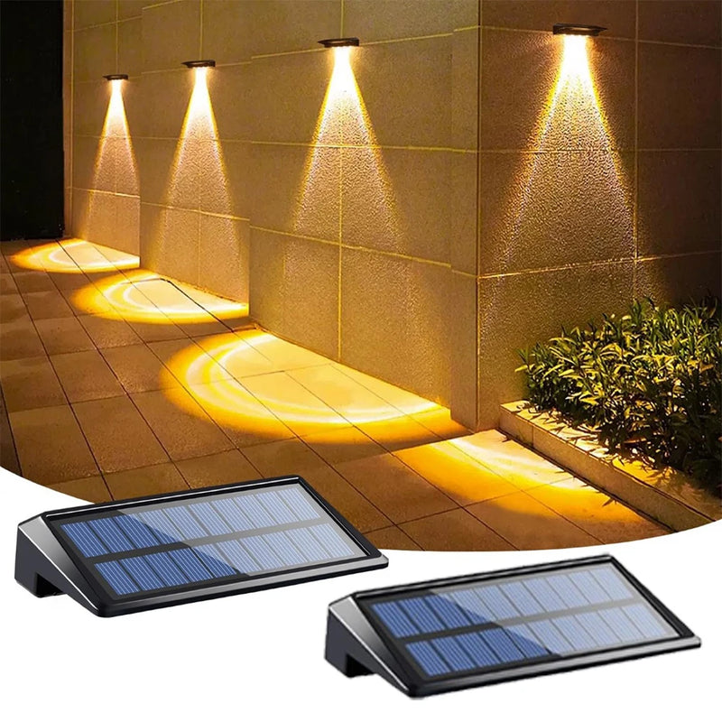 2-Pack Solar Wall Lights - Outdoor Waterproof LED Fence & Deck Lights for Yard and Pathway