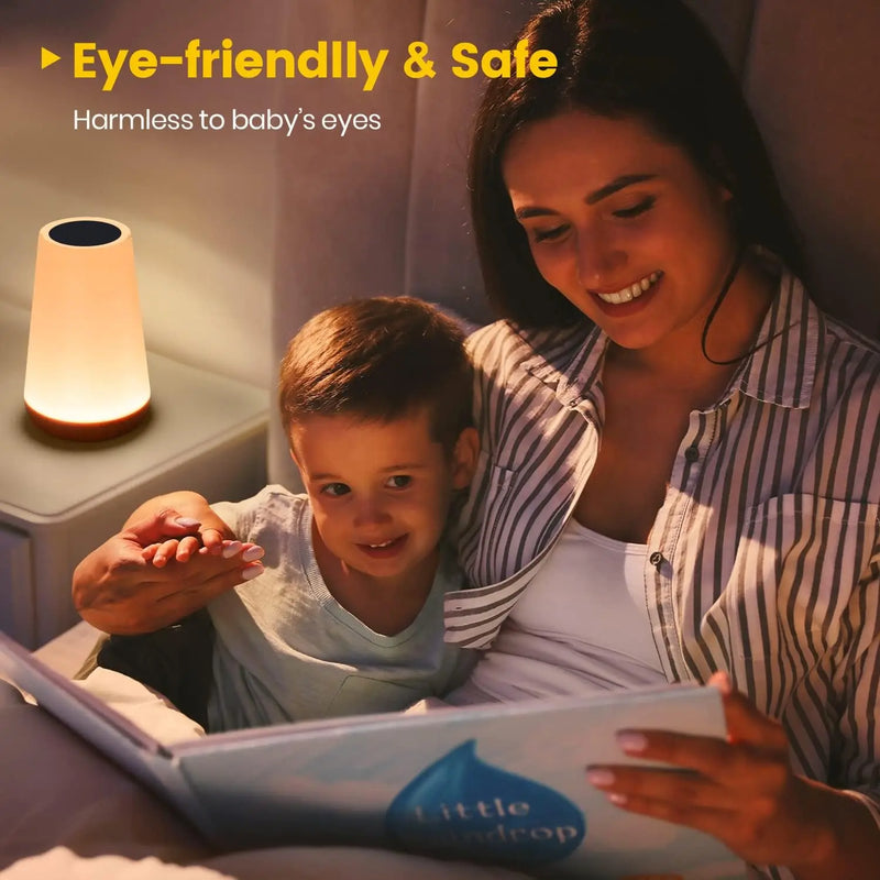 13-Colour RGB Night Light – Touch & Remote Control USB Rechargeable Bedside Lamp