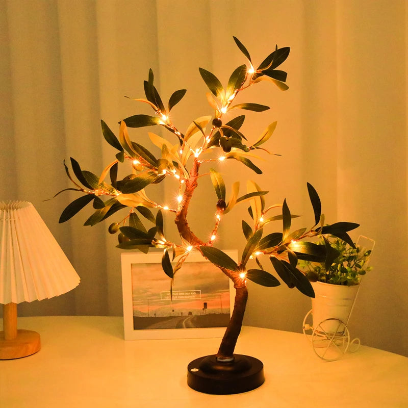 LED Tree Sheap Lights, Atmosphere Light, Table lamps, Indoor Living Room, Bedroom, Summer Decoration