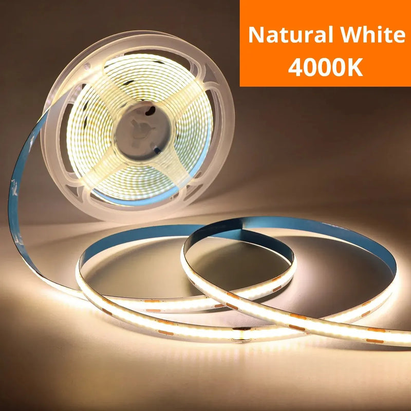 Flexible LED COB Light Strip with Touch Dimmer – USB 5V, High Brightness, Indoor DIY Lighting Decor