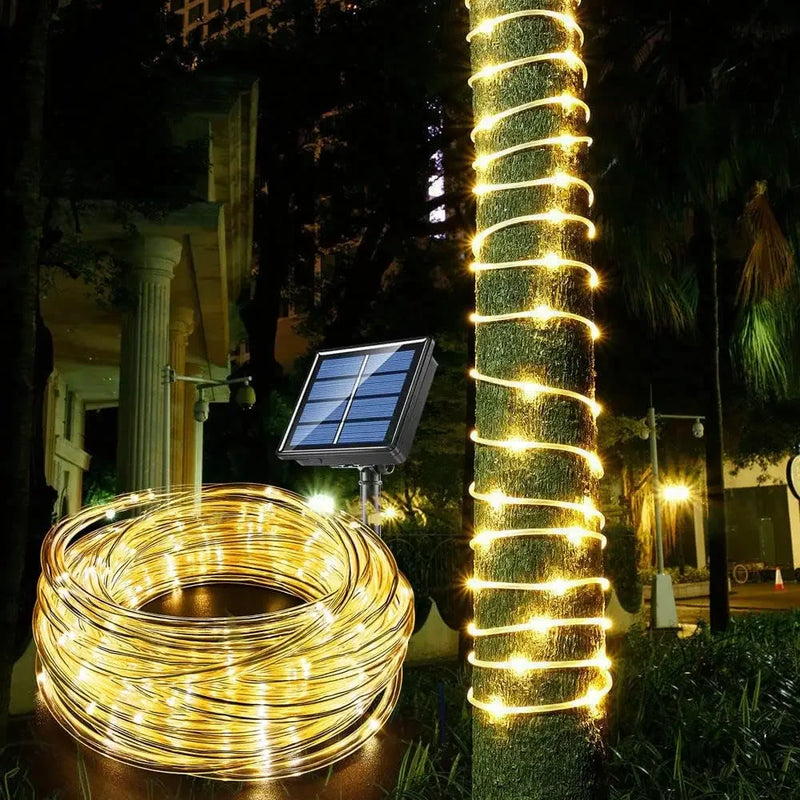 30M 300 LED Solar Rope Light - Outdoor Waterproof Fairy Lights for Christmas & Garden Decor